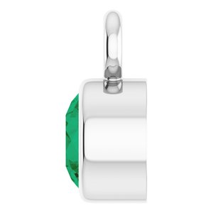 14K White Gold Lab-Grown Emerald Dangle