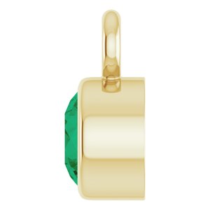 14K Yellow Gold Natural Emerald Dangle