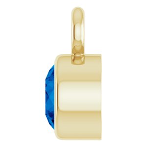 14K Yellow Gold Natural Blue Sapphire Dangle
