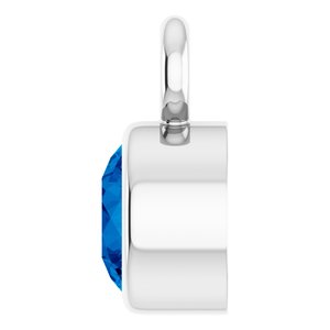 Sterling Silver Lab-Grown Blue Sapphire Dangle