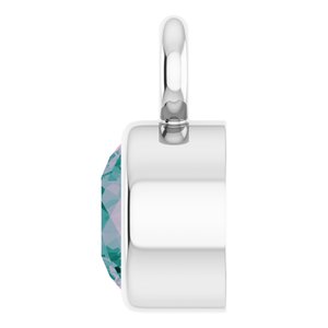 14K White Gold Lab-Grown Alexandrite Dangle