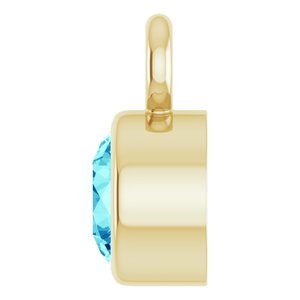 14K Yellow Gold Natural Blue Zircon Dangle