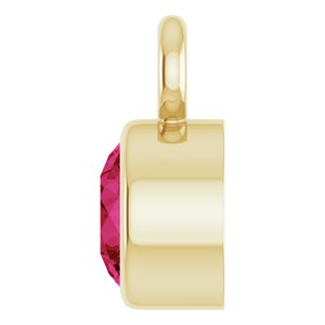 14K Yellow Gold Lab-Grown Ruby Dangle