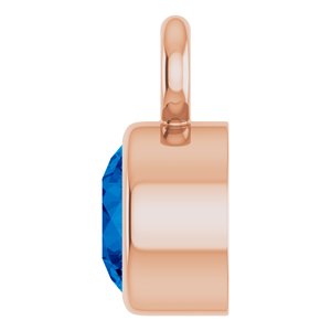 14K Rose Gold Natural Blue Sapphire Dangle