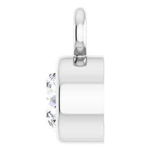 Platinum Natural White Sapphire Bezel-Set Dangle