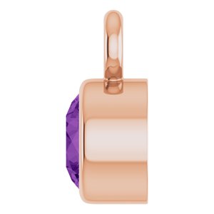 14K Rose Gold Natural Amethyst Dangle