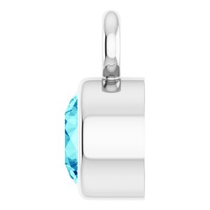Sterling Silver Natural Blue Zircon Dangle