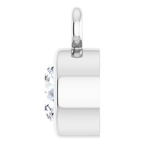 14K White Gold 1/6 CT Lab-Grown Diamond Bezel-Set Dangle