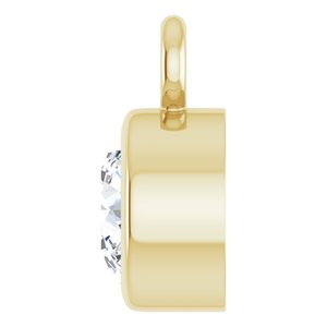 14K Yellow Gold 1/6 CT Lab-Grown Diamond Bezel-Set Dangle