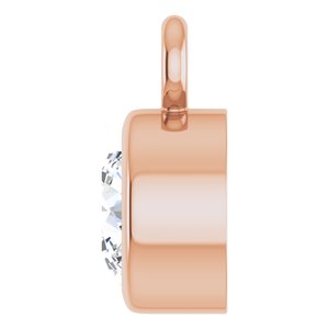 14K Rose Gold 1/6 CT Lab-Grown Diamond Bezel-Set Dangle