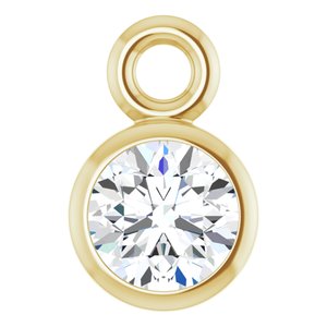 14K Yellow Gold 1/10 CT Natural Diamond Dangle