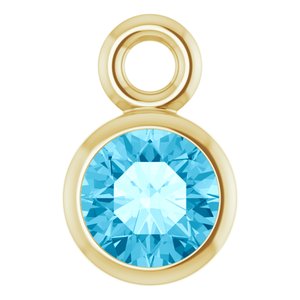 14K Yellow Gold Natural Aquamarine Dangle
