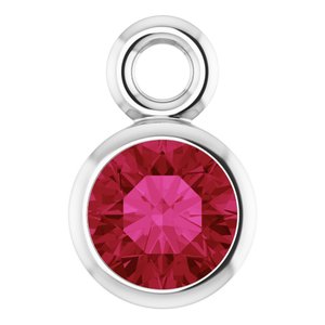 14K White Gold Lab-Grown Ruby Dangle