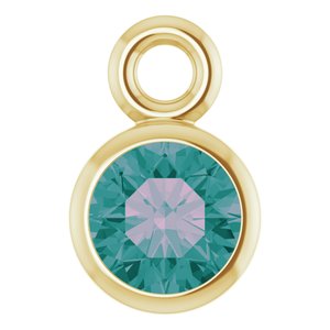 14K Yellow Gold Lab-Grown Alexandrite Dangle
