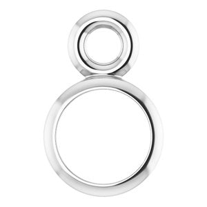 18K White Gold 3 mm Round Bezel-Set Dangle