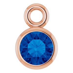 14K Rose Gold Lab-Grown Blue Sapphire Dangle