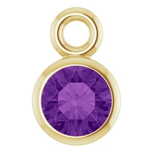 14K Yellow Gold Natural Amethyst Dangle
