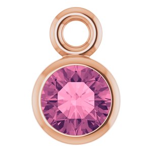 14K Rose Gold Natural Pink Tourmaline Dangle
