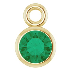 14K Yellow Gold Natural Emerald Dangle