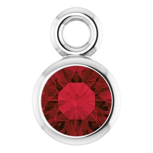 14K White Gold Natural Mozambique Garnet Dangle