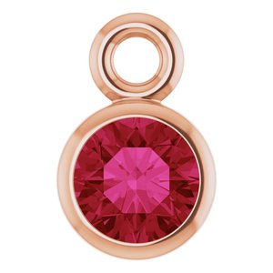 14K Rose Gold Lab-Grown Ruby Dangle