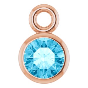14K Rose Gold Natural Aquamarine Dangle