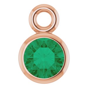 14K Rose Gold Lab-Grown Emerald Dangle