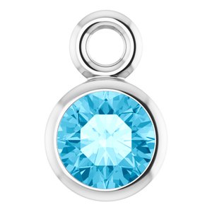 14K White Gold Natural Aquamarine Dangle
