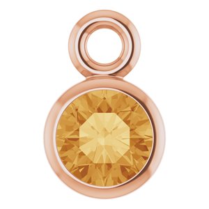 14K Rose Gold Natural Citrine Dangle