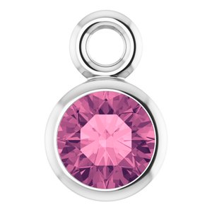 Sterling Silver Natural Pink Tourmaline Dangle