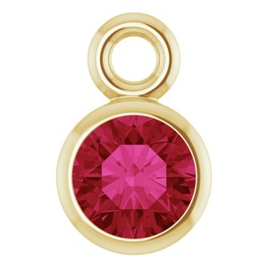 14K Yellow Gold Natural Ruby Dangle