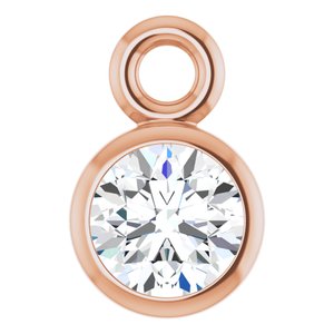 14K Rose Gold 1/10 CT Lab-Grown Diamond Dangle