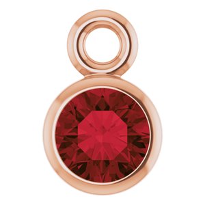 14K Rose Gold Natural Mozambique Garnet Dangle