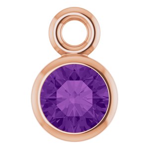 14K Rose Gold Natural Amethyst Dangle