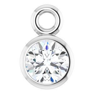 14K White Gold 1/10 CT Natural Diamond Dangle