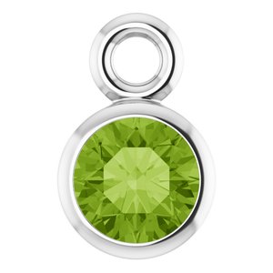 14K White Gold Natural Peridot Dangle