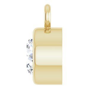 14K Yellow Gold 1/4 CT Lab-Grown Diamond Bezel-Set Dangle