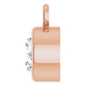 14K Rose Gold 1/4 CT Lab-Grown Diamond Bezel-Set Dangle