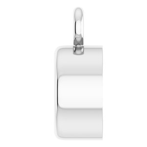 Platinum 4 mm Round Bezel-Set Dangle