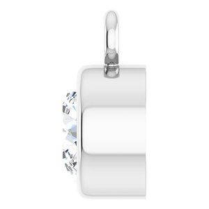 14K White Gold 1/4 CT Lab-Grown Diamond Bezel-Set Dangle