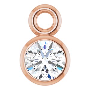 14K Rose Gold .07 CT Natural Diamond Dangle