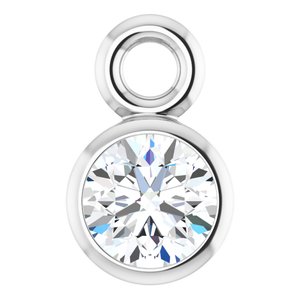 14K White Gold .07 CT Lab-Grown Diamond Bezel-Set Dangle