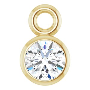 14K Yellow Gold .07 CT Lab-Grown Diamond Bezel-Set Dangle