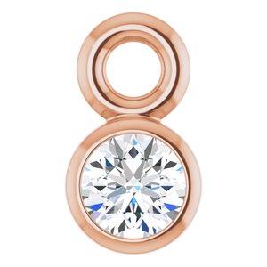 14K Rose Gold .03 CT Lab-Grown Diamond Dangle