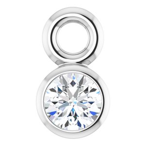 14K White Gold .03 CT Natural Diamond Dangle