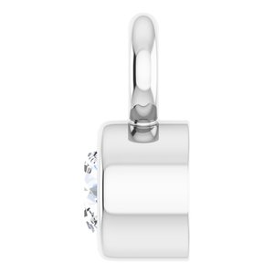 14K White Gold .03 CT Natural Diamond Dangle