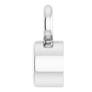 14K White Gold 2 mm Round Bezel-Set Dangle