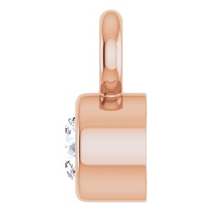 14K Rose Gold .03 CT Natural Diamond Dangle