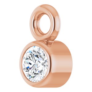 14K Rose Gold .03 CT Natural Diamond Dangle