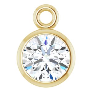 14K Yellow Gold 1/4 CT Natural Diamond Dangle